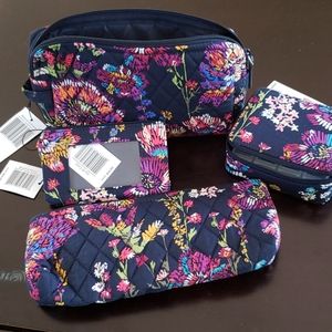 Vera Bradley Midnight Wildflowers Accessory Set